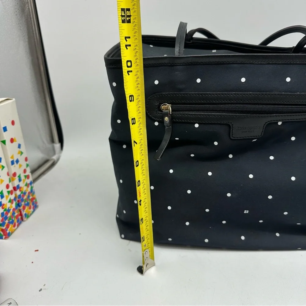 Kate Spade navy blue white‎ polka dot diaper bag baby tote